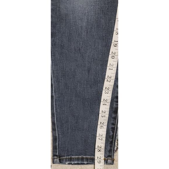 Maurices Womens Button Fly High-Rise Distressed Faded Skinny Leg Jeans Size L - Picture 5 of 10